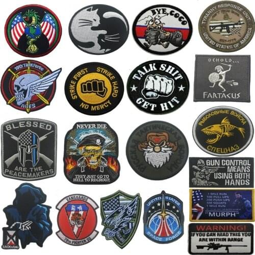 Embroidery Patches Military Tactical Badge Armbands Sewings Appliques Hook Patch Clothes Accessories