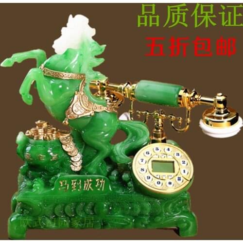 A new technology of high-end antique antique household telephone cable telephone office old villa Decoration home art rustic