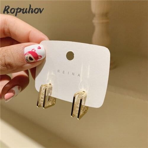 Ropuhov 2021 New Women Square Fashion Earrings Korean Morrocan Jewelry Statement Jewelry Set Gift