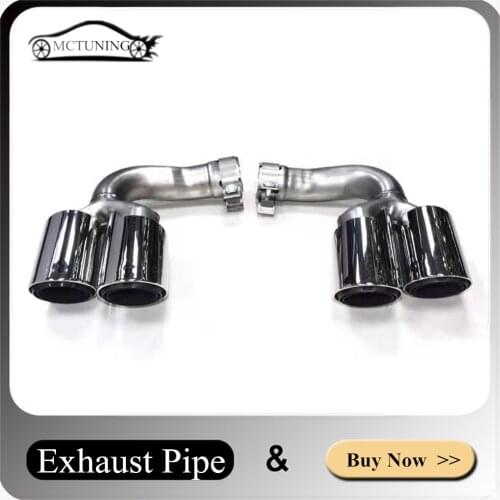 One Pair Car Accessories Stainless Steel Muffler Tailpipe For Porsche Cayenne Hybrid/Petrol 2018-2020 End Tip Exhaust Pipe