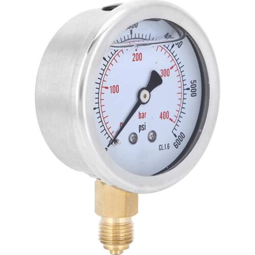 PGG604 400bar 1/4BSP Y60 Radial Oil Filled Pressure Gauge Manometer for Machinery Pressure Gauge NEW