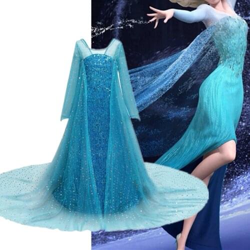 Girls Dress For Kids Long Sleeve Dress Fantasia Children Cosplay Halloween Princess Costume Sequins Party Disfraz Robe