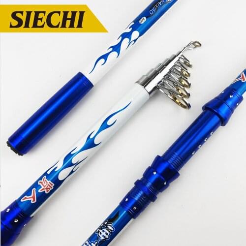 SIECHI 99% Carbon 2.1M 2.4M 2.7M 3.0M 3.6M Portable Telescopic Fishing Rod Spinning Fish Hand Fishing Tackle Sea Rod Ocean Rod