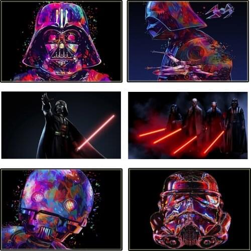 Star Wars Movie Poster Darth Vader Master Yoda Canvas Painting Anakin Skywalker Leia Organa Hero Wall Art Home Decor Kids Gifts