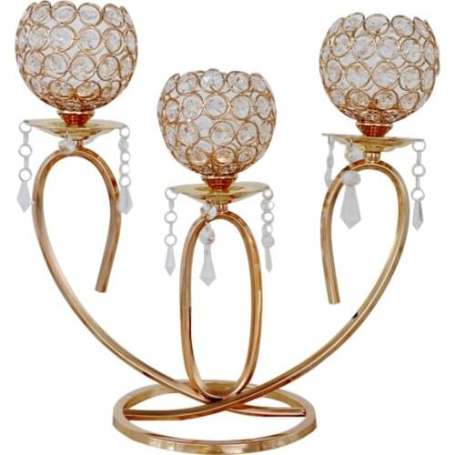 Romantic Crystal Candle Holder Noble Centerpiece Candle Stand Home Decor