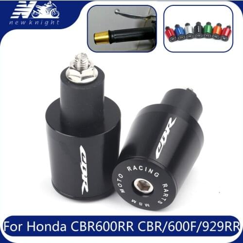 With Logo For Honda CBR 600 900 954RR 1000 1100 CBR600RR CBR600F CBR929RR 7/8'' 22mm Motorcycle Handlebar Grips Bar Cap End Plug