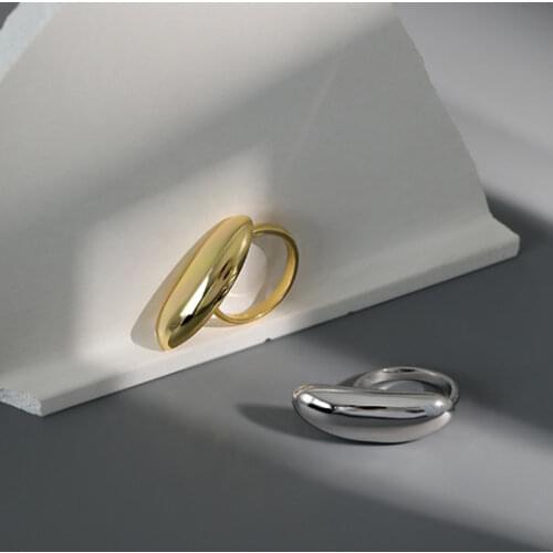 925 Sterling Silver Smooth Geometric Rings for Women Men Gold Silver Waterdrop Finger Rings Jewelry New