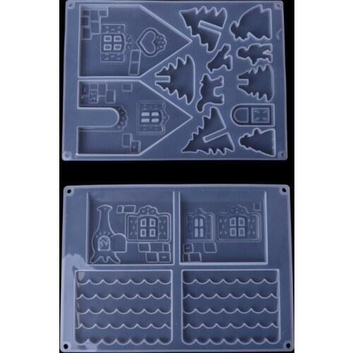 DIY Silicone Christmas House Castle Mold Epoxy Resin Jewelry Making Tool Set New Craft