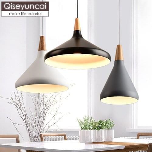 Qiseyuncai Nordic solid wood art 1 head restaurant chandelier modern minimalist creative personality study room bedroom lamp