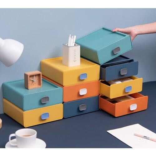 Stackable Drawer Storage Box Desktop Organizer Multi Function Plastic Storage Containers for Household Office