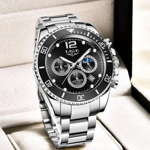 Sport Diver Clocks LIGE Top Brand Luxury Men Watch Waterproof Date Clocks Sport Watches Mens Quartz Wristwatch Relogio Masculino