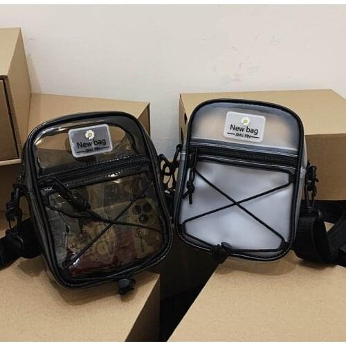 Trend Unisex Shoulder Bag Mini Chest Pouch Transparent Phone Pouch Travel Crossbody Bag Men Outdoors Messenger Bags