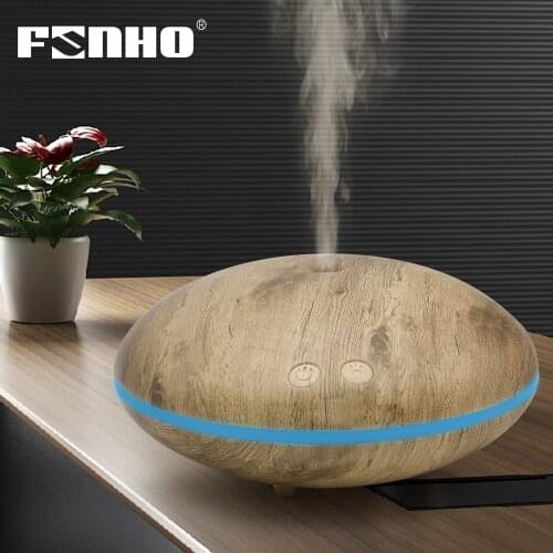 FUNHO 400ml USB Electric Aroma Diffuser Air Humidifier Essential Oil Aromatherapy Cool Wood Mist Maker Led Light For Home Office