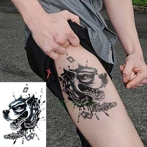 Waterproof Temporary Tattoo Sticker dog wolf head fake tatto flash tatoo tatouage Stickers hand arm back for girl women men