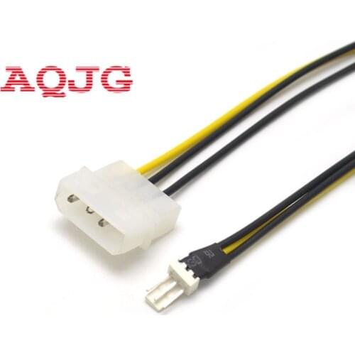 2PCS 20cm 4 Pin Molex IDE to 3 Pin PC Computer CPU Case Fan Power Connector Cable Adapter AQJG