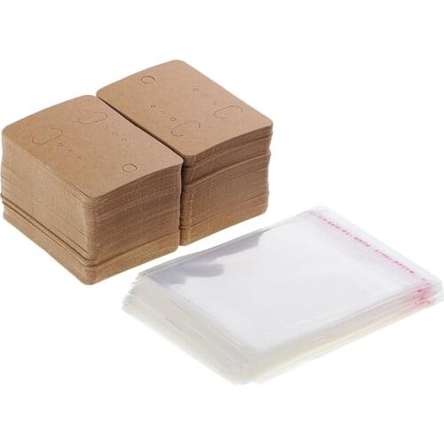 200 Sets of Business Cards with Decorative Paper Earrings 67x50 Mm with Self-adhesive