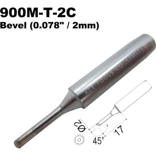5 PCS Soldering Tip 900M-T-2C Bevel 2mm for Hakko 936 907 Milwaukee M12SI-0 Radio Shack 64-053 Yihua 936 X-Tronics 3020 Iron Bit