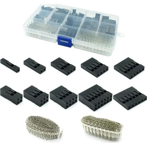 620pcs Dupont Connector 2.54mm, Dupont Cable Jumper Wire Pin Header Housing Kit, Male Crimp Pins+Female Pin Terminal Connector