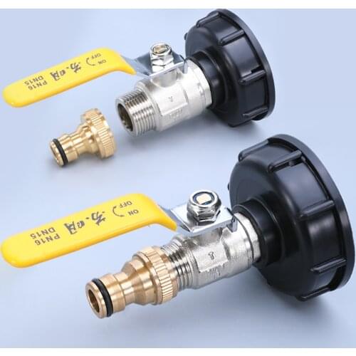 IBC Tank Adapter Metal Tap S60X6 Coarse Thread to 1/2'' 3/4'' 1'' Water Tank Fittings Garden Hose Connector High Quality