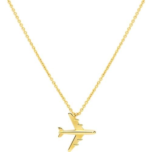 CANNER Real 925 Sterling Silver Necklace For Women Glamour Plane Jewelry Charming Pendant Chain 18K Choker Bijoux Collar Joyero