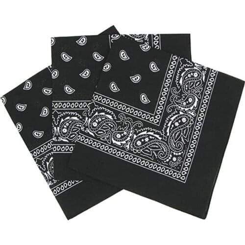 3 Pcs Bandana Square Scarf 57cm*57cm Black Red Paisley Headband Printed For Women/men/boys/girls Sunscreen Uv Protect Bandanas