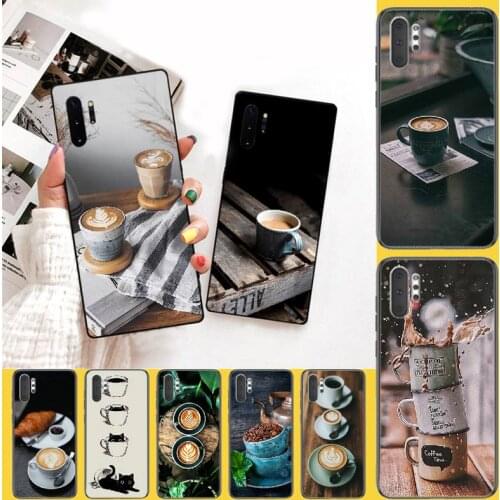 PENGHUWAN A cup of coffee Bling Cute Phone Case for Samsung Note 3 4 5 7 8 9 10 pro M10 20 30