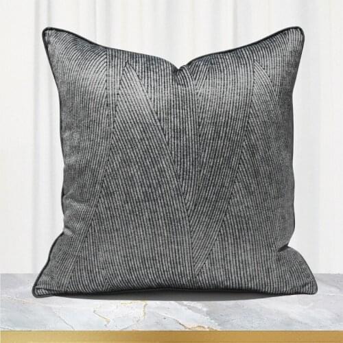 Black Gray Cushion Cover 50x50 High Precision Fabric Throw Pillow Cover For Bedroom Livingroom Sofa Luxury Pillowcase 45x45