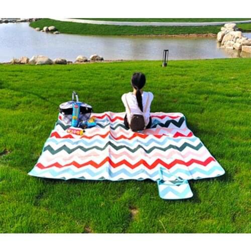 Geometric Printed Waterproof Portable Camping Mat Outdoor Thickable Picnic Beach Blanket For Multiplayer Foldable Sleeping Mat