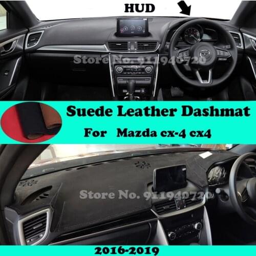 For Mazda cx-4 cx4 2016 2017-2019 Suede Leather Dashmat Dashboard Cover Pad Dash Mat Carpet Car-Styling Accessories LHD RHD