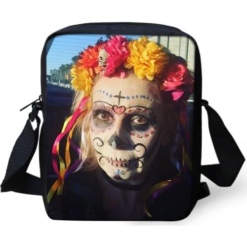 HaoYun Fashion Womens Messenger Bags Halloween Pattern Shoulder Bags Funny Design Girls Flaps Handbags Kids Mini Mochila Bags