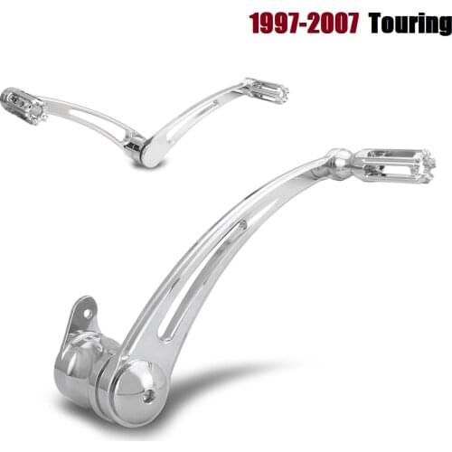 Chromed Gauge Brake arm Gear shifter levers pegs for harley Touring road king flhr FLTR Street Glide FLHX 1997-2007
