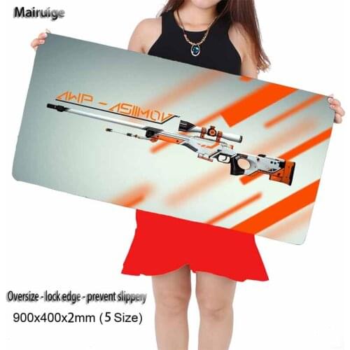 Mairuige Game Sniper Fire Weapon Design To Prevent Sliding Lock Edge Mouse Pad Computer Player Table Mat 30x80cm 40x90cm CSGO