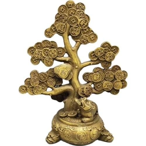 Chinese Old Bronze Statue Brass Money Tree