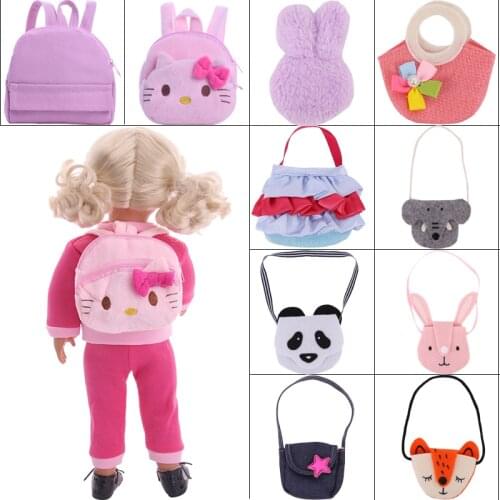 Dolls Backpack Bag Accessories Mini Toys Cute Kids Gifts 7 Colors For 18 Inch American Doll & 43 Cm Reborn Baby,Our Generation