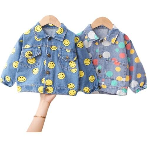Hot Sale 2021 Denim Jacket for Boys Fashion Coats Children Clothing Autumn Baby Girls Clothes Outerwear Cartoon Jean Jacket Coat