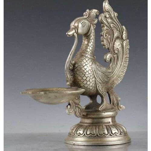 Copper Statue Cupronickel brass casting Phoenix shaped lamp holder Candlestick household lighting accessories