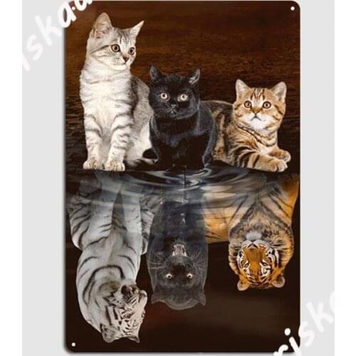 Cats Tiger Metal Signs Club Party Club Bar Painting Décor Create Tin Sign Posters