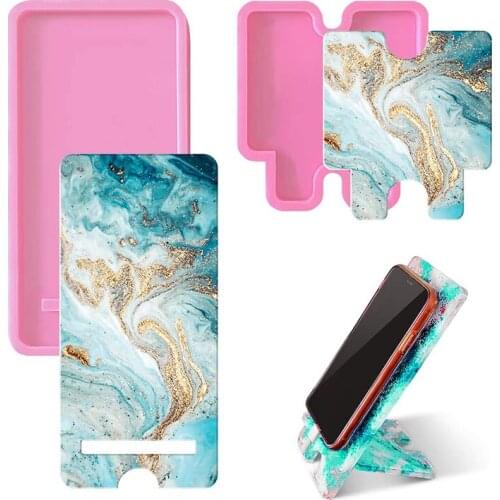 Mobile Phone Stand Resin Mold Silicone Cell Phone Holder Epoxy Casting Mould For DIY Craft Phone Bracket