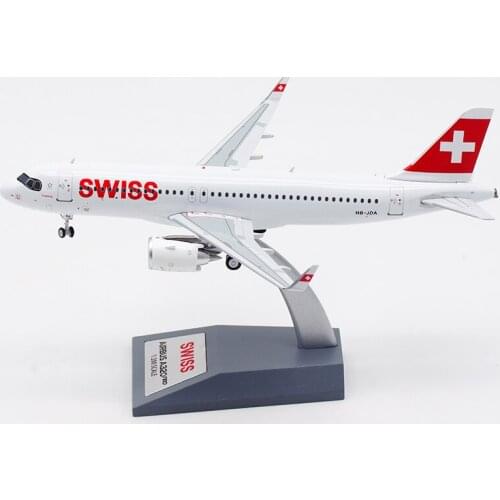 1:200 Scale Swiss Airways A320NEO Airlines Model with Base Alloy Aircraft For Collectible Souvenir Show Gift Toys