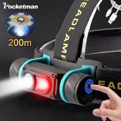 Powerful Headlamp 3 Light Source Fishing Headlight USB Rechargeable Head Lamp Outdoor Super Bright Head-Mounted LED Camping Lamp