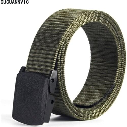 Belt men tactical canvas woven Canvas belts mens Plastic smooth buckle outdoor casual belt waist mans Mutiful Color Brands
