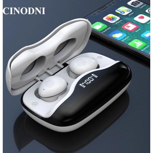 Digital display TWS Bluetooth 5.0 Earphones Wireless Headphone 9D Stereo Sports Waterproof Earbuds Headsets W16