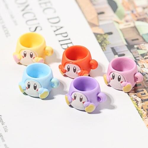 10Pcs/lot Cartoon 3D Miniature Cup Resin Cabochon Kawaii Dollhouse Play Toys Home Decoration DIY Scrapbooking Accessories Crafts