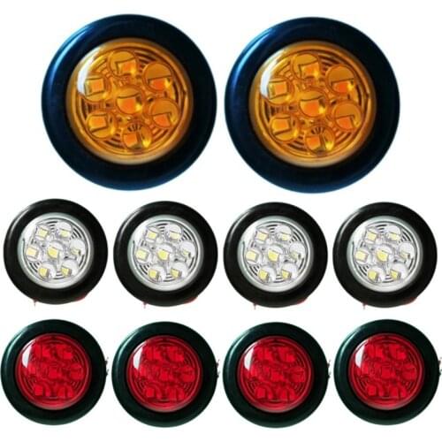 10Pcs LED Truck Lights 12V 24V Side Marker Signaling Lamps For Car Boat Bus Trailer Tractor Van Clearance Lamp Red White Amber