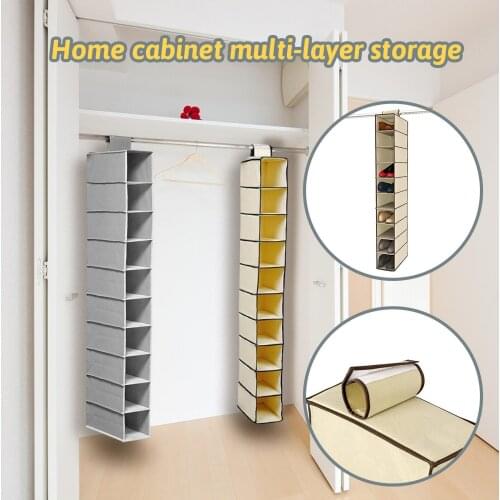 10 Layer Hanging Bag Shoe Storage Drawer Box Shelves Rack Organizer Clothes Wardrobe Closet Door Wall Clear Sundry Hanger Pouch