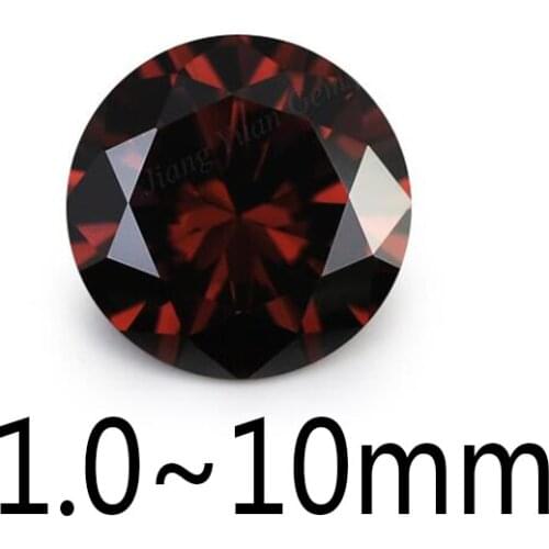 100PCS 1.0~10mm Round Shape Loose CZ Stone Coffee Color Zirconia Synthetic Stone AAAAA Quality For Jewelry