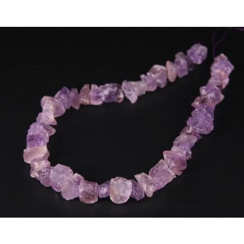 15.5"/strand Light Raw Amethysts Crystal Nugget Chips Loose Beads,Natural Purple Roug Quartz Stone Gravel Pendant Jewelry Making