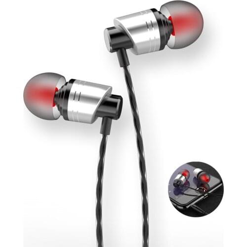 2 Pieces Bass Earpieces 9D In-ear Earphone Metal Wired Headset Hifi Earbuds for Samsung Huawei Xiaomi Phone Ear Phones