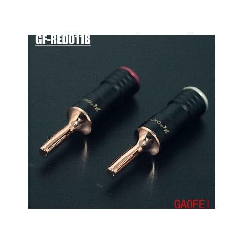 4pcs GAOFEI audio speaker cable copper plated/rhodium plated banana plug