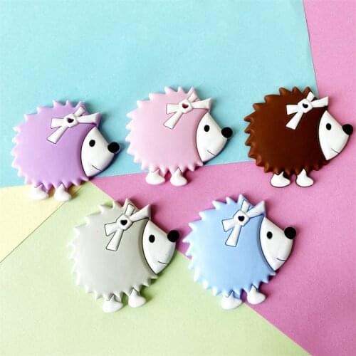 5/10pcs Silicone Teether Beads Hedgehog Mini Animal BPA Free Chewable Toys Baby Products Tiny Rod Pandents